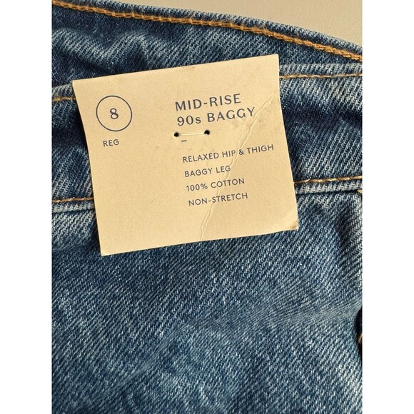 Universal Thread Women's Size 8 Mid Rise 90's Baggy Cuffed Jeans Dark Wash New - Picture 5 of 10
